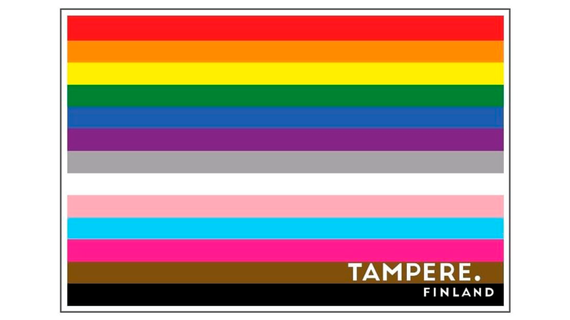 Tampere pride flag for awareness, which is a summary of the colors of well-known pride flags, reflecting all of us together.