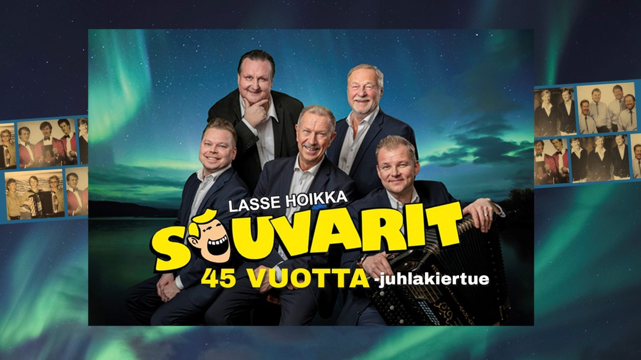 Kuvassa Souvarit viisi iloista miestä