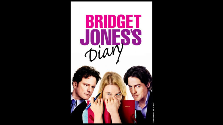 Elokuvan kansikuva, jossa Bridget Jones kahden miehen välissä.