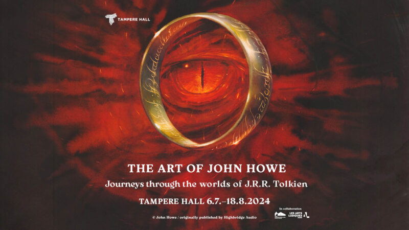 John Howe, "The Eye of Sauron", 2002, muste ja akvarelli paperille, alkuperäinen julkaisija Highbridge Audio.