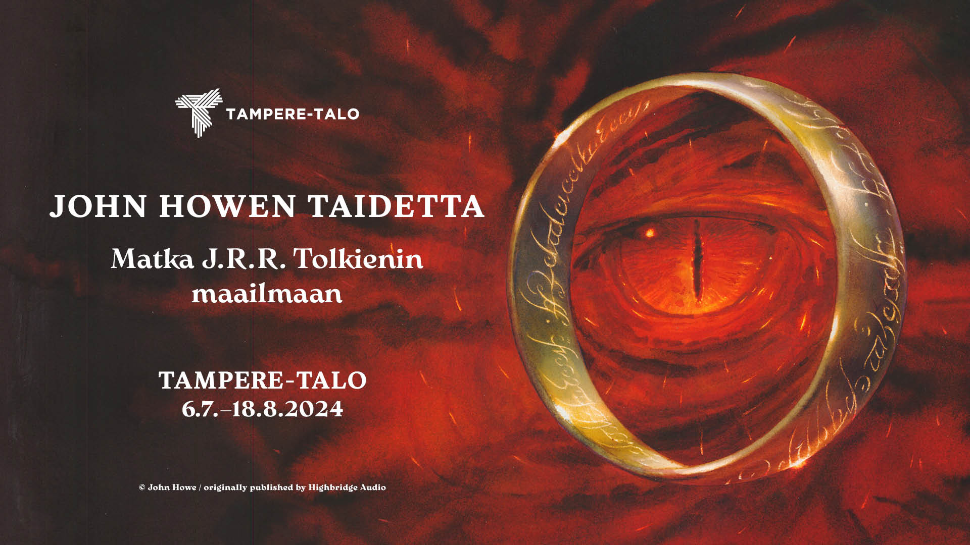 John Howe, "The Eye of Sauron", 2002, muste ja akvarelli paperille, alkuperäinen julkaisija Highbridge Audio.