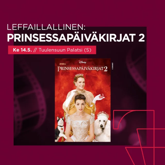 Tämä toukokuinen viikko Tampere-talossa ja Tuulensuun Palatsissa näyttää seuraavanlaiselta. Luvassa myös useampi loppuunmyyty tapahtuma 🤩

✨ Ke 14.5. klo 18 Tuulensuun palatsi | Leffaillal­linen: Prinsessapäiväkirjat 2 (S)
✨ Pe 16.5. klo 19.00 Iso sali | Dirty dancing in concert – elokuvakonsertti - LOPPUUNMYYTY
✨ Pe 16.5. klo 19 Tuulensuun Palatsi | Stand-up: Päiväkirjaklubi (K18)
✨ La 17.5. klo 20 Iso sali | Magic men – World tour - LOPPUUNMYYTY
✨ Su 18.5. klo 15 Pieni sali | Tampere Filharmonia: Faunien iltapäivä: Ravel 150
✨ Su 18.5. klo 18 Iso sali | Robert Plant presents Saving Grace featuring Suzi Dian - LOPPUUNMYYTY

👉 Lue lisää ja osta liput: tampere-talo.fi/

#Tamperetalo #TuulensuunPalatsi #Tampere #menovinkit #elämäsitilaisuus