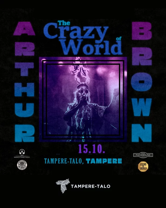 🔥 Rocklegenda Arthur Brown esiintyy syksyllä Tampere-talossa! 🔥

📅 Ke 15.10.2025 klo 19.30 (ovet auki klo 19)
🎤 The Crazy World of Arthur Brown (UK)
📍 Pieni sali, Tampere-talo
🎫 Liput 43 €, eläkeläiset ja opiskelijat 39,50 €

👉 Liput tulevat myyntiin torstaina 22.5. klo 9 Tampere-talon ja Lippu.fin lipunmyyntikanaviin! 

Erityisesti Fire-klassikkokappaleestaan sekä näyttävästä lavashow’staan tunnettu rock-pioneeri Arthur Brown esiintyy lokakuussa Tampere-talossa The Crazy World of Arthur Brown -yhtyeensä kanssa. Voimakkaat kasvomaskit, liekehtivä kypärä ja vaikuttava lavashow ovat inspiroineet mm. Alice Cooperia, David Bowieta ja Kissiä. 🎶

Korkeasta iästään huolimatta Arthur Brown esiintyy ahkerasti ja levyttää edelleen. Viimeisin albumi, Monster’s Ball, julkaistiin vuonna 2022. Edellisen kerran taiteilija on pistäytynyt maassamme Äänekosken Keitelejazzissa vuonna 2011. Nyt toteutettava kiertue on kuitenkin Brownin ensimmäinen oma Suomen-kiertue, eli harvinaista herkkua on lokakuussa luvassa. 🍹

#ArthurBrown #TheCrazyWorldOfArthurBrown #Tamperetalo #RockLegend #menovinkit #Tampere