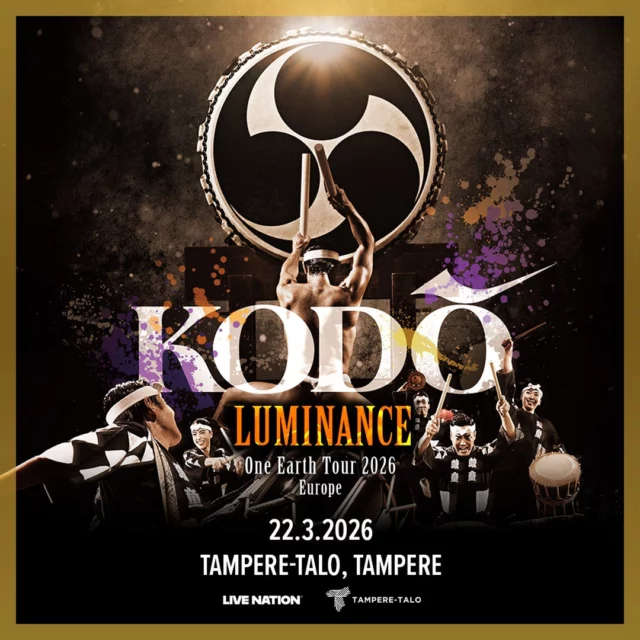 Japanilainen rumpuspektaakkeli saapuu ensimmäistä kertaa Tampereelle! 😍

Kodo on maailman tunnetuin taiko-rumpuryhmä, jonka tarina alkoi jo vuonna 1981 japanilaisella Sadon saarella. Maineikas ensemble on tehnyt vuosisatoja vanhaa taiko-rumpumusiikkia tutuksi ympäri maailman ja esiintynyt vuosikymmenten varrella yli 6 500 kertaa viidellä eri mantereella.

LUMINANCE on Kodon uusin tuotanto ja se ilmentää rajat ylittävää yhteisöllisyyden tunnetta, jonka Kodo on omaksunut kiertäessään maailmaa taiko-estetiikan edistäjänä.

KODO – ONE EARTH TOUR 2026: LUMINANCE
📆 Su 22.3.2026 klo 18
📍 Iso sali, Tampere-talo
🎫 Liput: 59,90 € / 69,90 € / 79,90 €

Liput tulevat myyntiin huomenna tiistaina 3.6. klo 11! Lue lisää: 👉 tampere-talo.fi

@livenationfi @lippu.fi #tamperetalo #tampere #tapahtumattampere