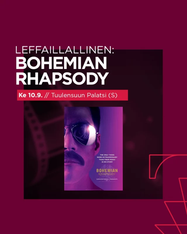 Syksyllä on tarjolla kolme mukaansatempaavaa Leffaillallista! 😍 Tuulensuun Palatsin syksyn Leffaillallisten ohjelmistossa nähdään:

🎥 Ke 10.9. Bohemian Rhapsody (2018, S)
🎥 Ke 15.10. I Wanna Dance: The Whitney Houston Movie (2022, K12)
🎥 To 18.12. Pikku Naisia (Little Women) (1994, S)

Leffaillalliset koostuvat runsaasta illallisbuffetista lähituotetuilla herkuilla sekä illallisen ohessa esitettävästä veloituksettomasta elokuvasta. Leffaillallisten menuun voi tutustua tuulensuunpalatsi.fi ❤️

Varaa päivä kalenteriin ja varmista kattaus itsellesi sekä seurueellesi: tuulensuunpalatsi.fi

#leffaillallinen #tuulensuunpalatsi #tampere #illallinentampere